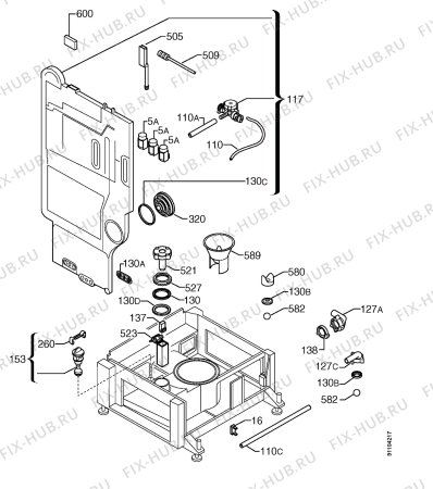Взрыв-схема посудомоечной машины Faure LVS764 - Схема узла Water softener 066